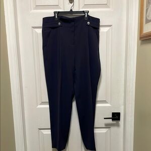 RW&CO. | High Waisted | Navy Blue |Ankle Cropped |Relaxed Trouser/Pants |Size 12